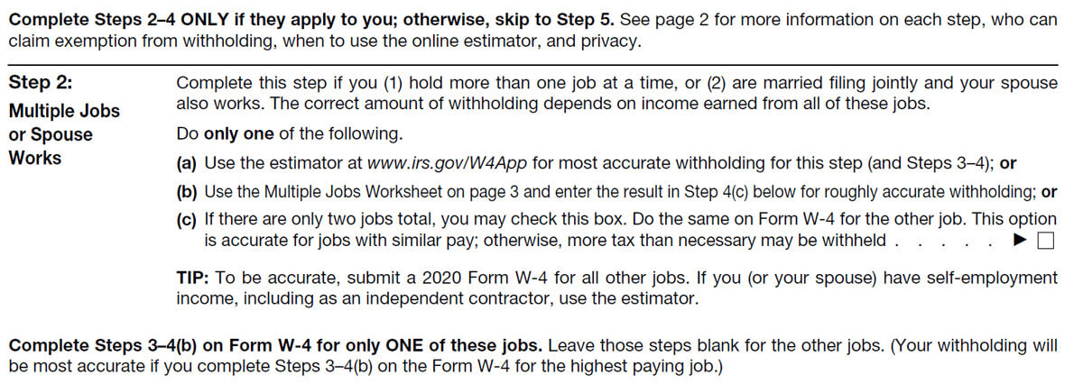 Step 2 of the W-4 Form