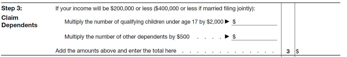 Step 3 of the W-4 Form